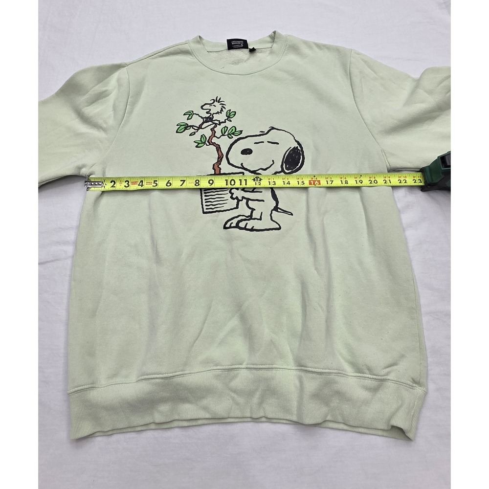 Peanuts Green Crewneck Fleece Snoopy Sweatshirt Size XL - Picture 7 of 9